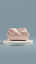 Blush Silk Sculpted Clutch Bag