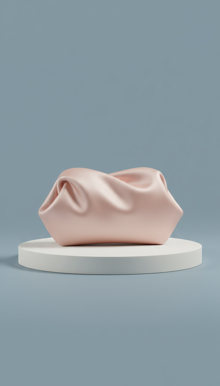 Blush Silk Sculpted Clutch Bag